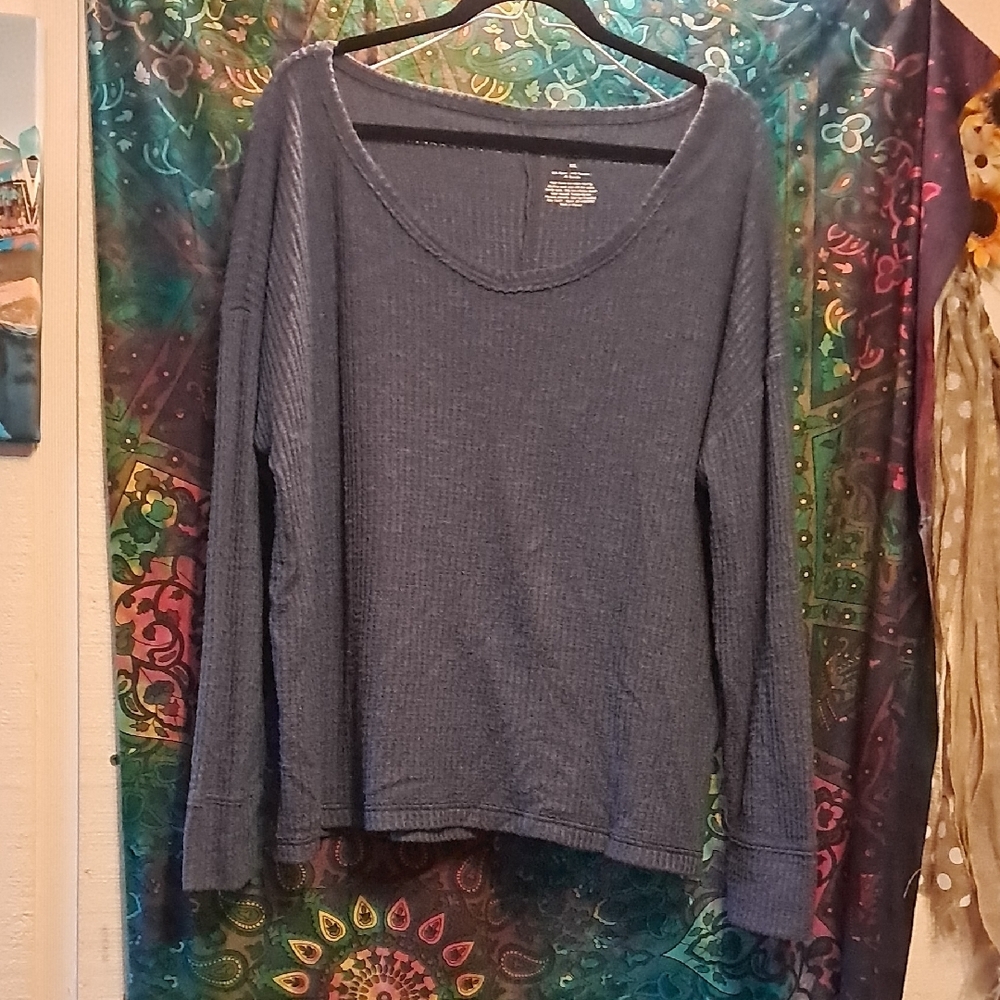 SO Women's Blue V-Neck Sweater